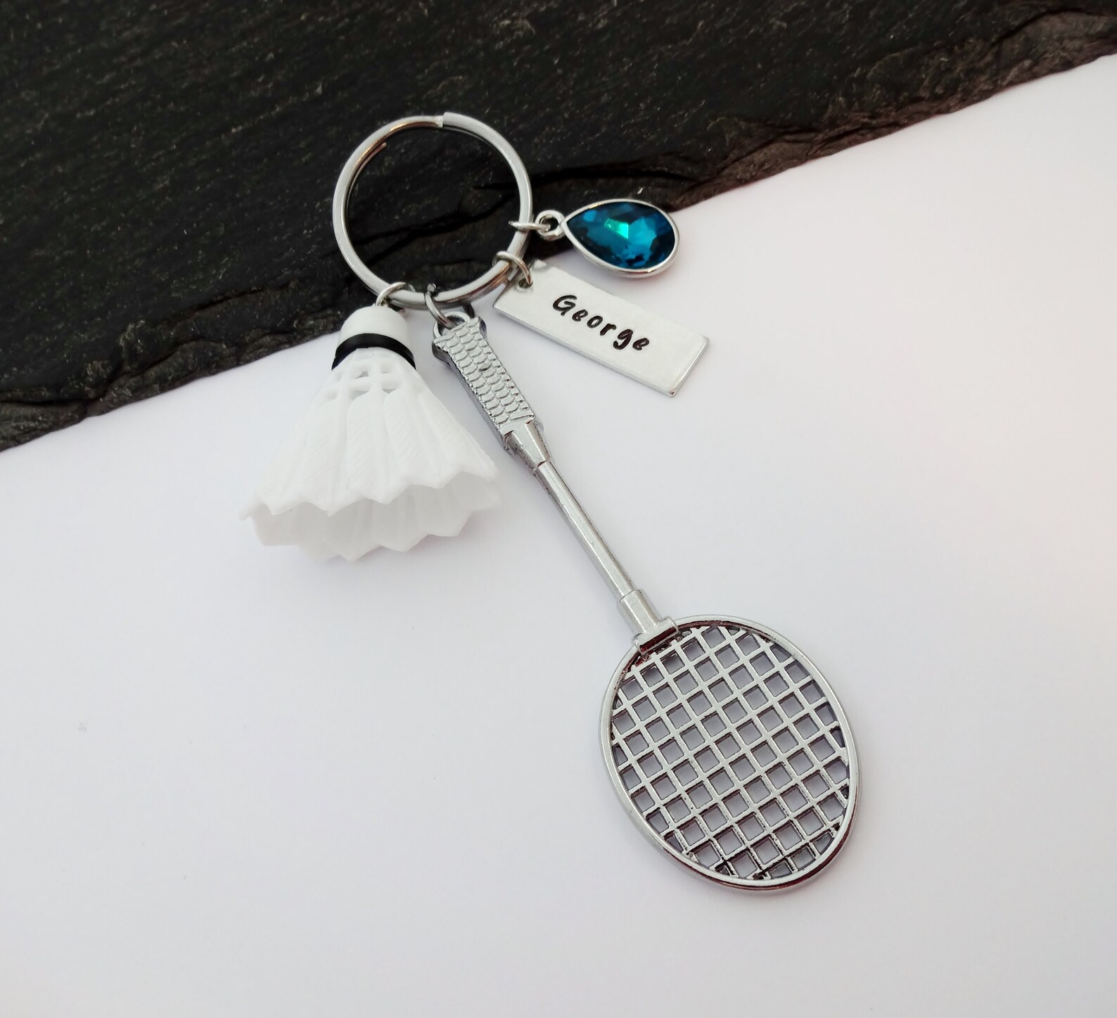 Badminton Keyring, Name Keyring, Badminton Gifts, Racket Sport ...