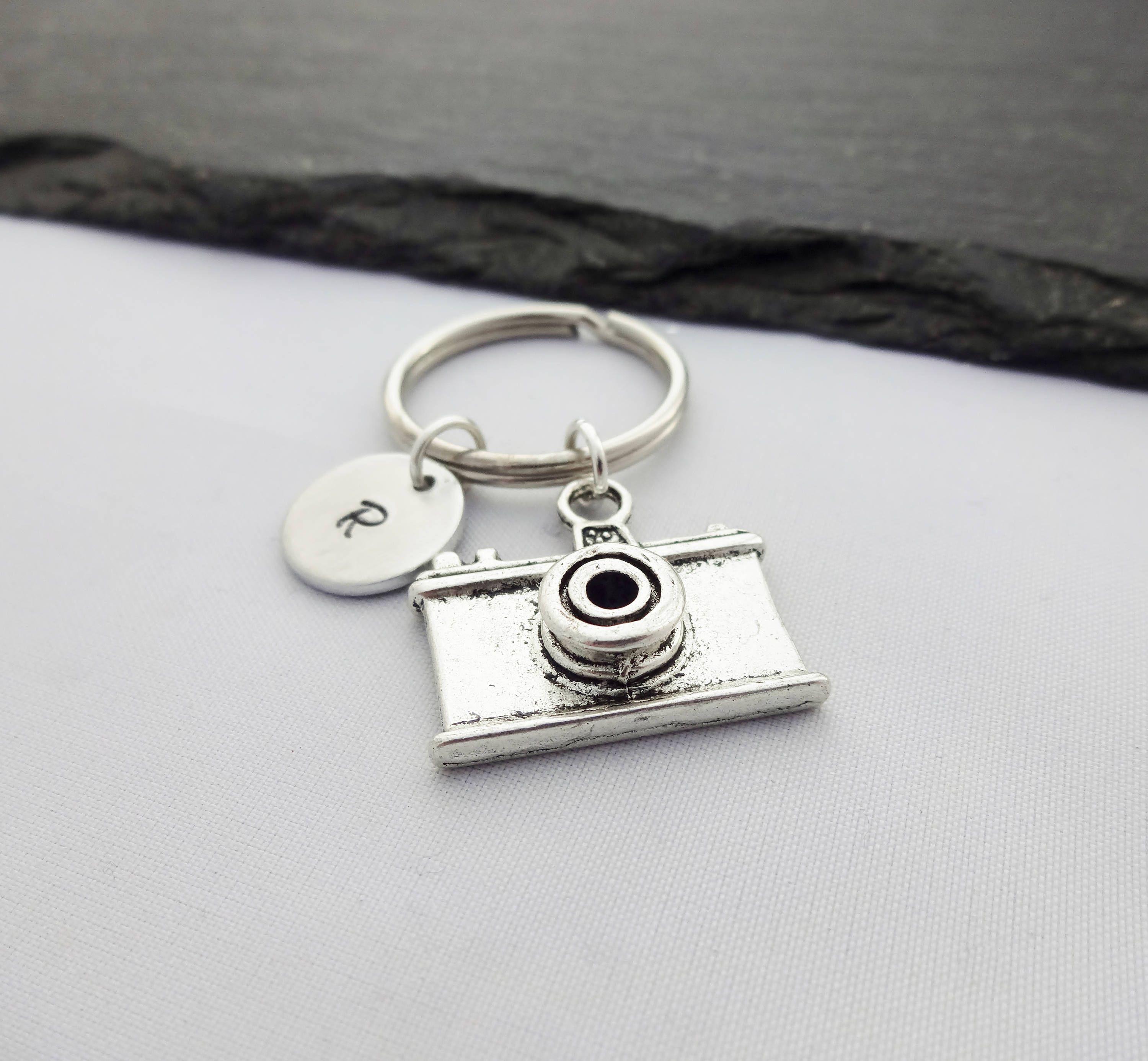 Camera Keyring Initial Keyring Photographer Keyring Hand Etsy UK