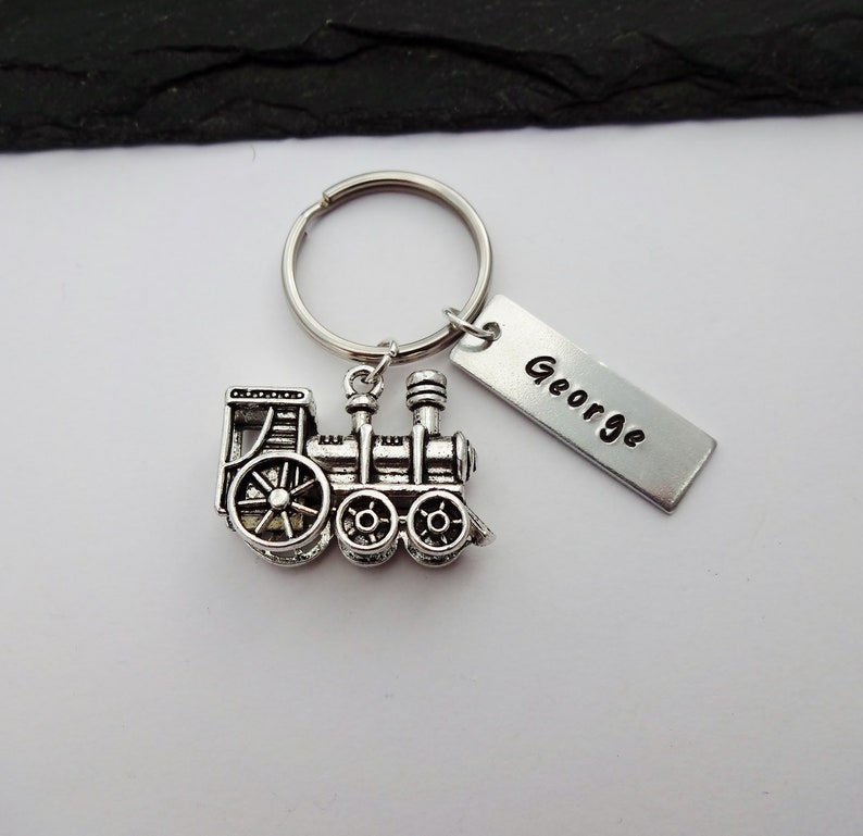 Train Keyring, Train Gifts, Name Keyring, Train Keychain, Personalised Gifts, Charm Keyring, Train Lover Gift, Train Driver Gift image 5