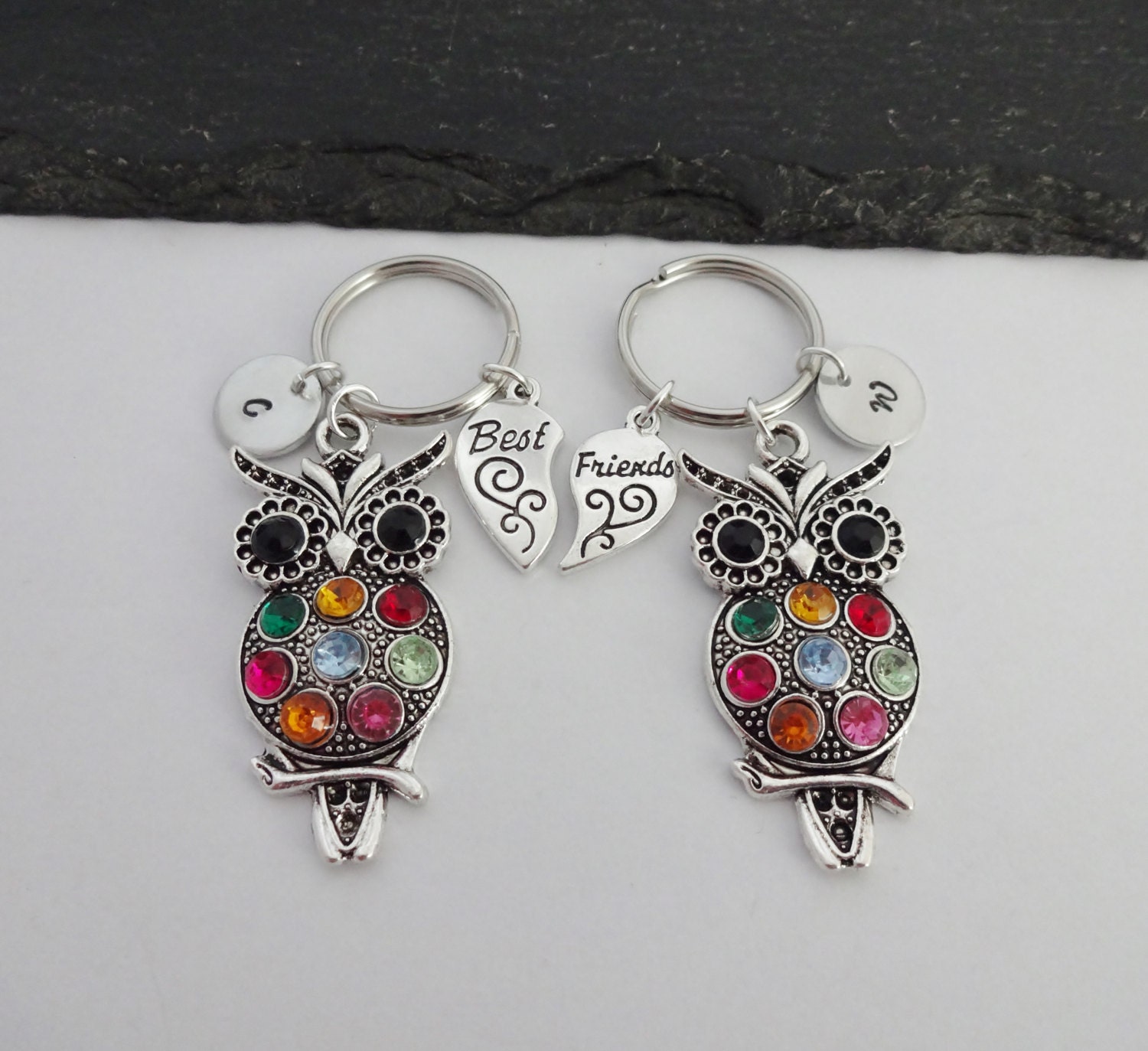 Friendship Keyrings, Best Friends Keyring, Keyring Set, Set of 2, Owl ...