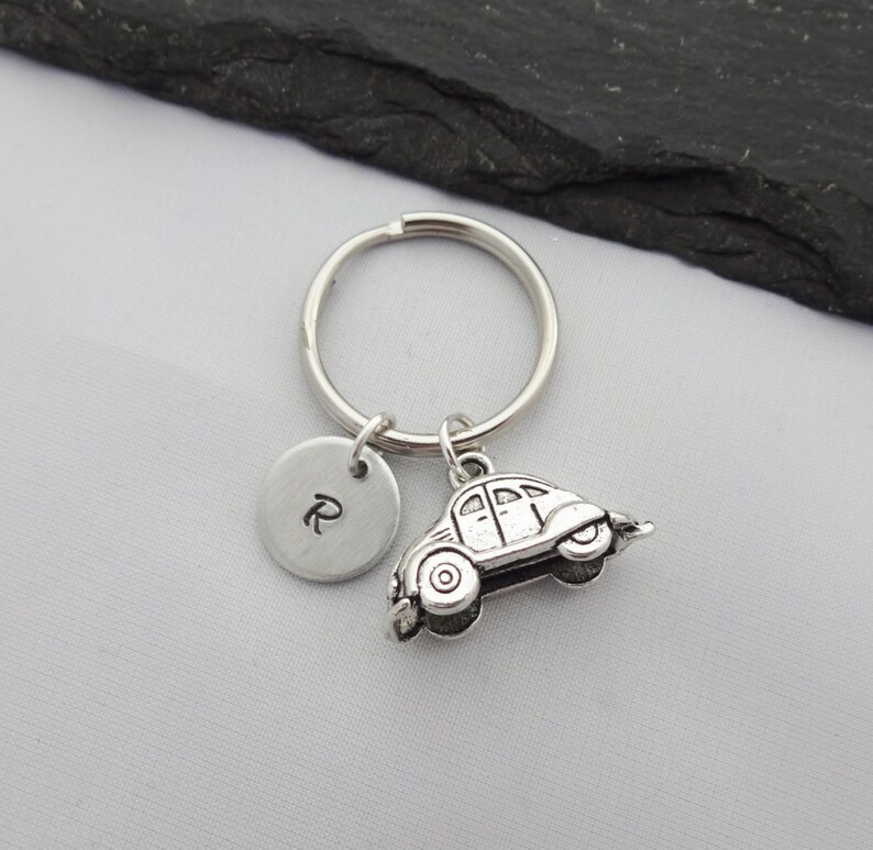 Car Keyring Initial Car Keyring Hand Stamped Keyring Travel Etsy UK