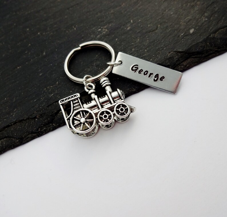 Train Keyring, Train Gifts, Name Keyring, Train Keychain, Personalised Gifts, Charm Keyring, Train Lover Gift, Train Driver Gift image 7