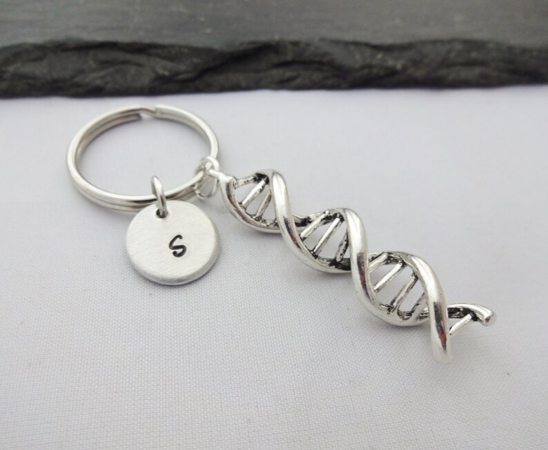 DNA Keyring Hand Stamped Keyring Science Keyring DNA Etsy