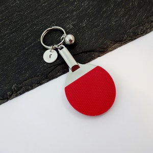 Table Tennis Keyring, Initial Keyring, Sports Keychain, Hand Stamped, Table Tennis Gift, Personalised Table Tennis Gifts, Sports Keyring image 5