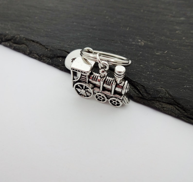Initial Train Keyring, Train Keychain, Train Gifts, Charm Keyring ...