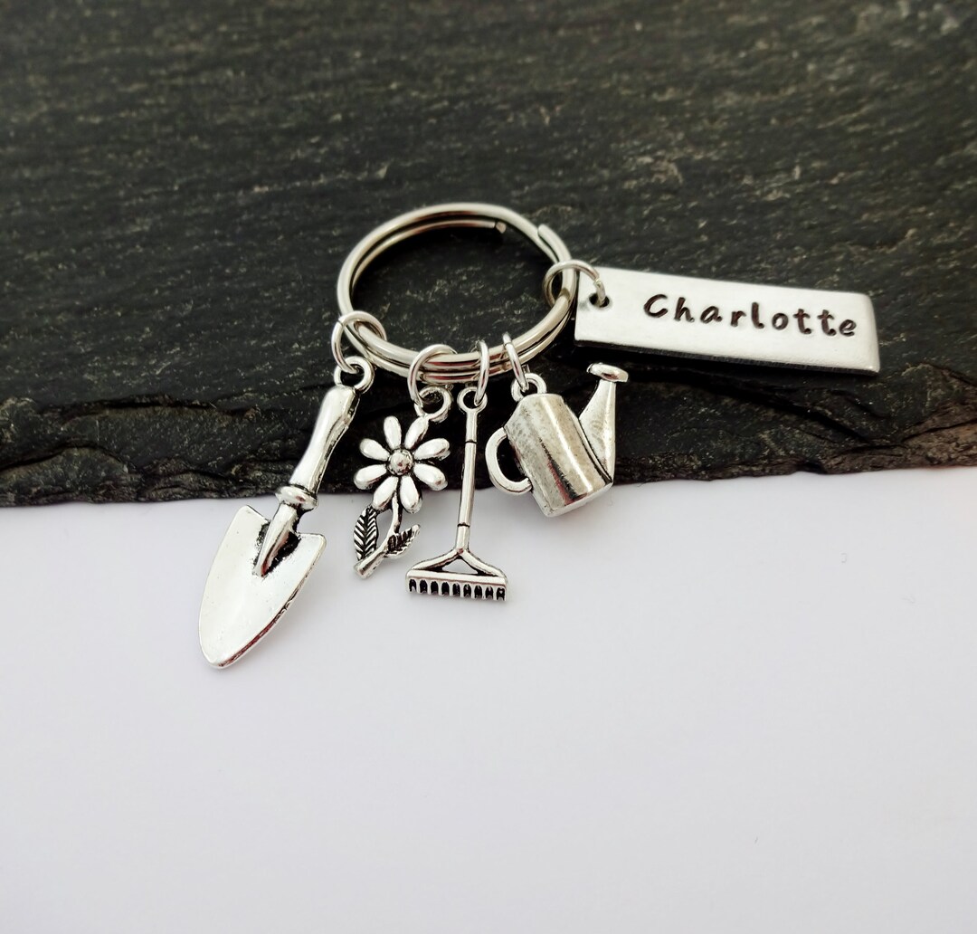 Personalised Gardening Keyring, Gift for Gardener, Garden Gifts, Name