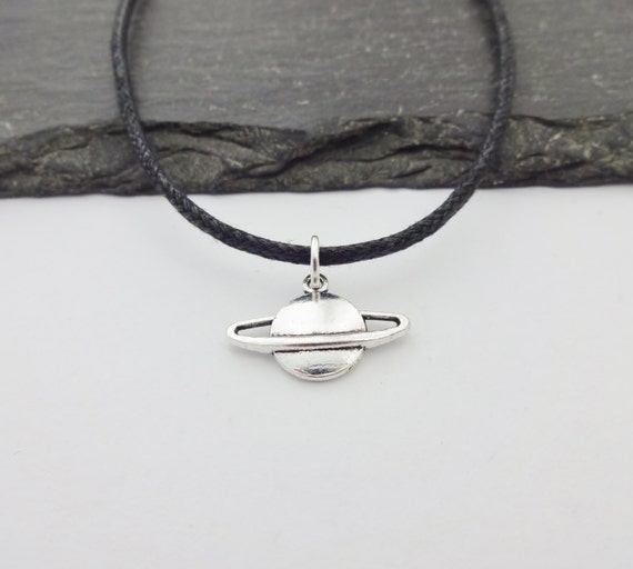 Planet Necklace Planet Choker Saturn Choker Necklace Charm Necklace Black Cord Necklace Choker Necklace Space Choker Necklace Gift Etsy