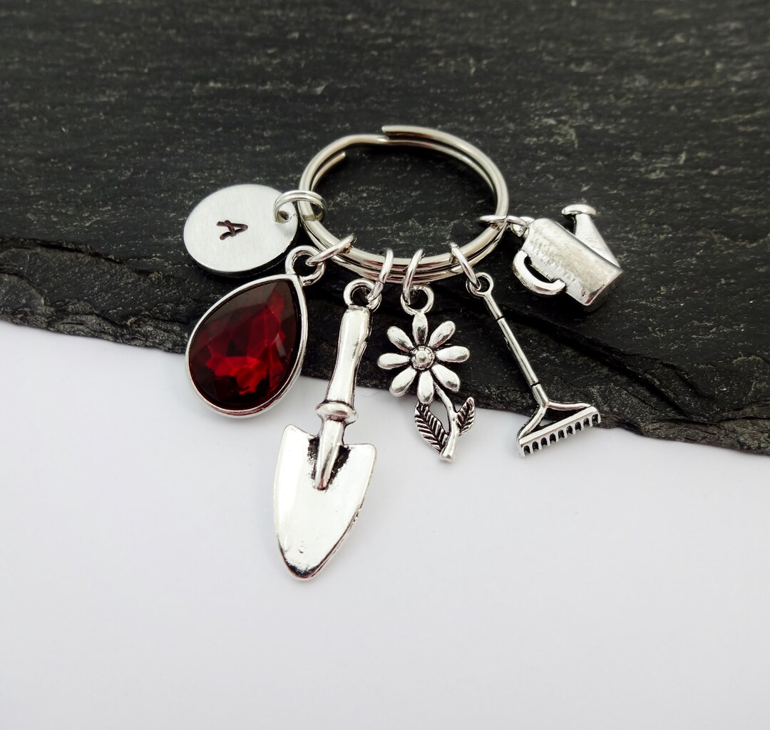 Gardener Keyring Gift For Gardener Initial Keyring Gardening Gift Gardener Keyring Gift For Gardener Initial Keyring Gardening Gift