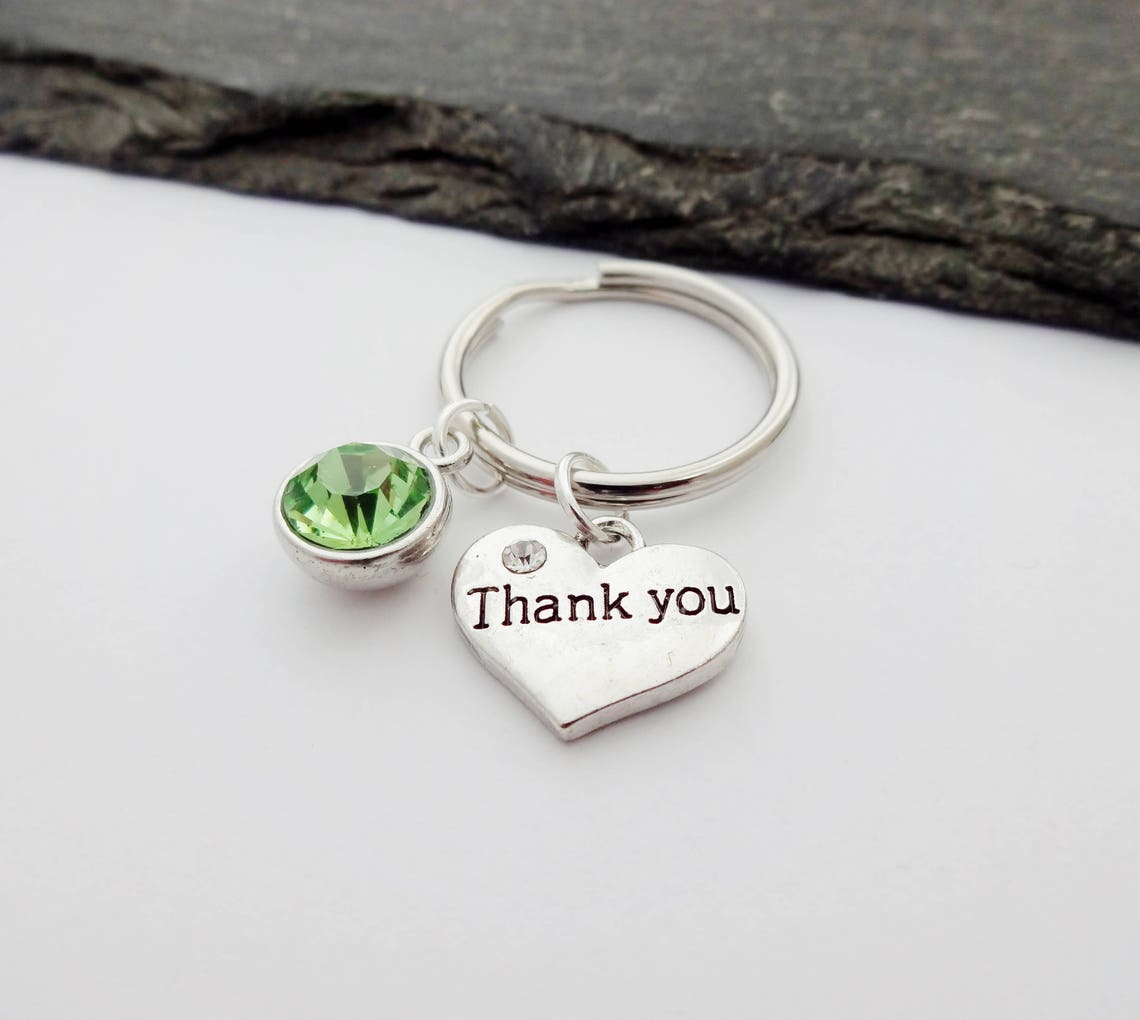 Thank You Keyring Thank You Gifts Heart Keychain Thank You Etsy