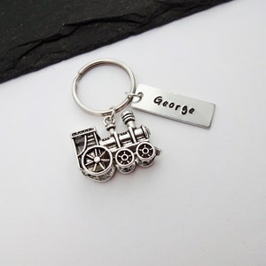 Train Keyring, Train Gifts, Name Keyring, Train Keychain, Personalised Gifts, Charm Keyring, Train Lover Gift, Train Driver Gift image 2