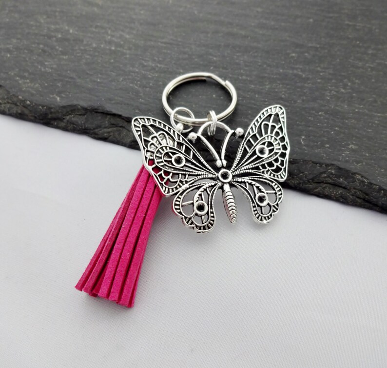 Butterfly Gift Butterfly Keyring Pink Butterfly Keychain Etsy UK