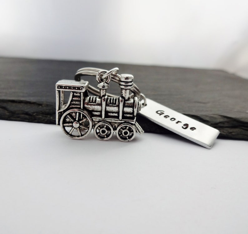 Train Keyring, Train Gifts, Name Keyring, Train Keychain, Personalised Gifts, Charm Keyring, Train Lover Gift, Train Driver Gift image 6
