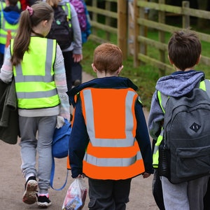 Orange or Yellow Vest Printable Blank Child Baby Reflective Hi Vis Safety Waistcoat Sport Group School 0-6 mo 6-12 Baby & Child Sizes