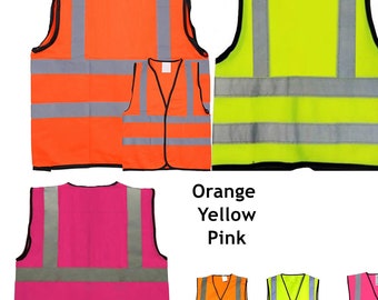 Children Safety Vests Reflective Child Infant Hi Visibility Pink Yellow Orange Kids School Party HiVis Sport Group School 6 mo to 9-11 yr