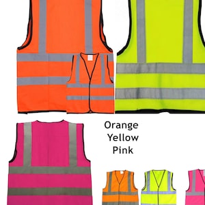 Reflective Children's Safety Vest: Hi-Vis Pink, Yellow, Orange image 2