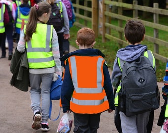 Orange or Yellow Vest Child Baby Reflective Hi Vis Safety Waistcoat Printable Sport Group School 0-6 mo 6-12 Baby & Child Sizes