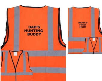 Child Hunting Vests Blaze Orange Safety Custom Print Fluorescent Reflective Hi Visibility First Hunt Dad's Hunting Buddy