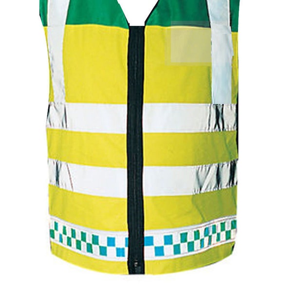 PARAMEDIC EMT reflecterend vest Hi zichtbaarheid ambulance noodvesten zilvergroen geruite tape vest Viz eerstehulpverlener blanco