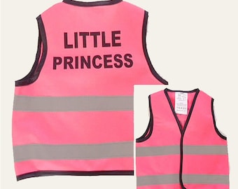 Pink Reflective Vest Little Princess Printed Vest HiViz Baby Child 6 Months 1-2, 2-3 Years