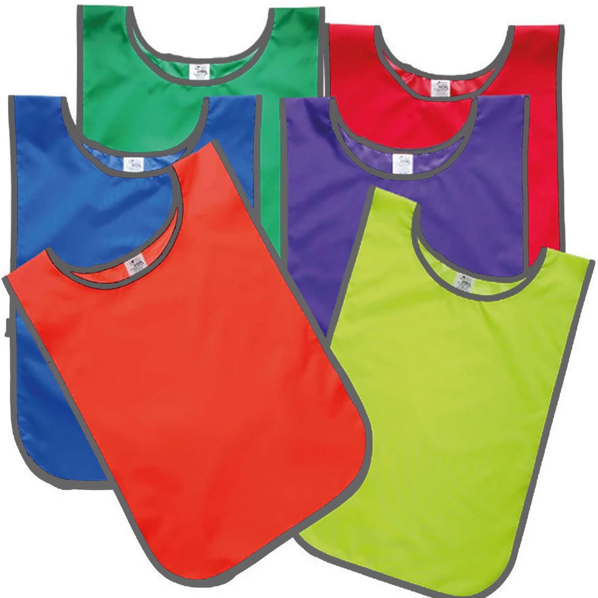 Adult Sports Vests Apron Style Bibs Event ID Crowd Control One Size Fits  All Red Blue Green Yellow Orange 