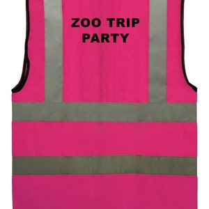 Hot Pink Child Girl Reflective Custom Text Logo Printed Safety Vest Hi Visibility Logo Sport Group School 0 to 12 months Sz 3 to 11 yrs image 5