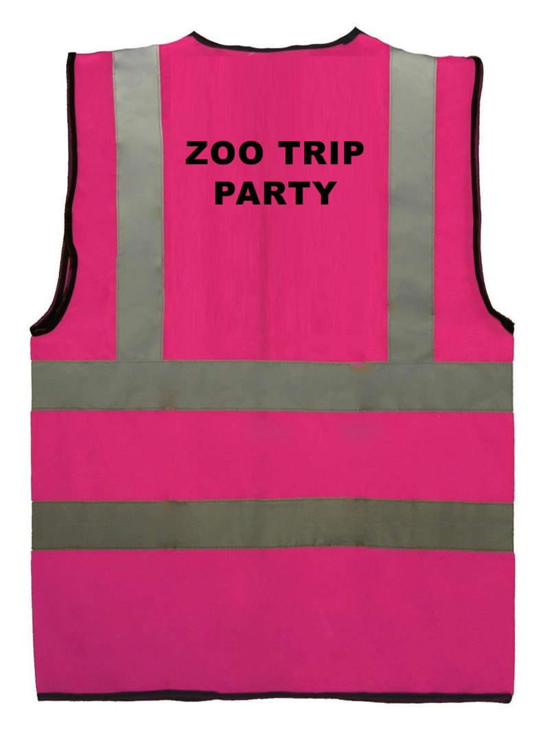 Hot Pink Child Girl Reflective Custom Text Logo Printed Safety Vest Hi Visibility Logo Sport Group School 0 to 12 months Sz 3 to 11 yrs image 5