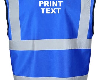 Custom Printed Reflective Safety Vest Pink Purple Blue Red Black Green Yellow Orange White Adult Unisex