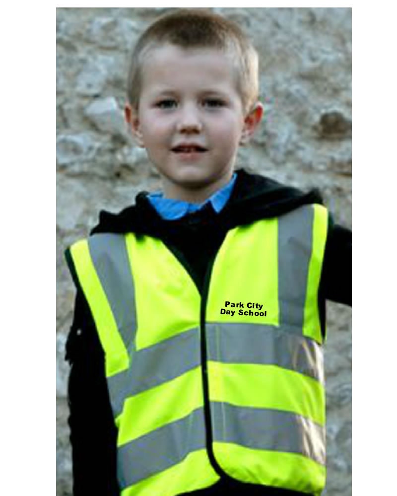 Child Baby Reflective Safety Vest Custom Printed Yellow Orange Text Logo Kids HiVis Sport Group School Baby 0-6 Mo 9-11 Yrs