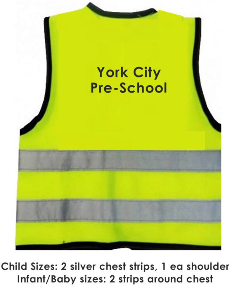 Custom Printed Orange Yellow Vest Child & Infant Reflective Etsy