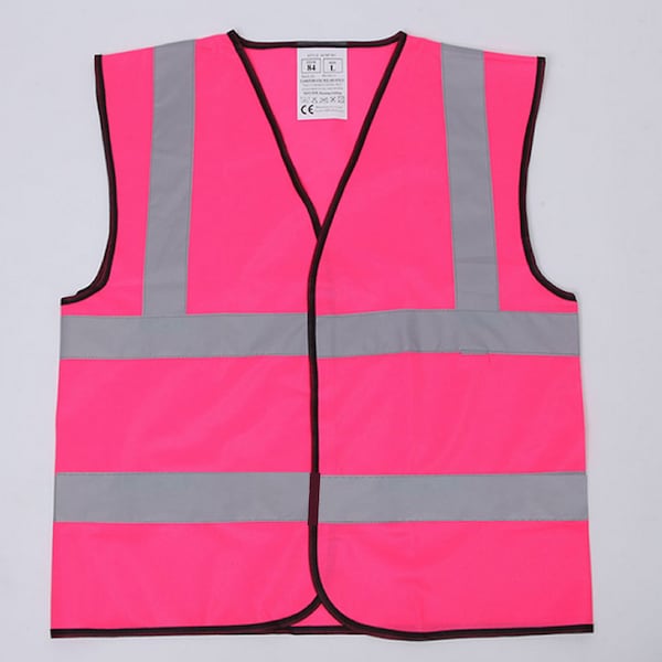 Child Vests Hot Pink Reflective Safety Hi Visibility Printable Sports Groups School Sizes 6-8 and 9-11 years Blank suitable for printing