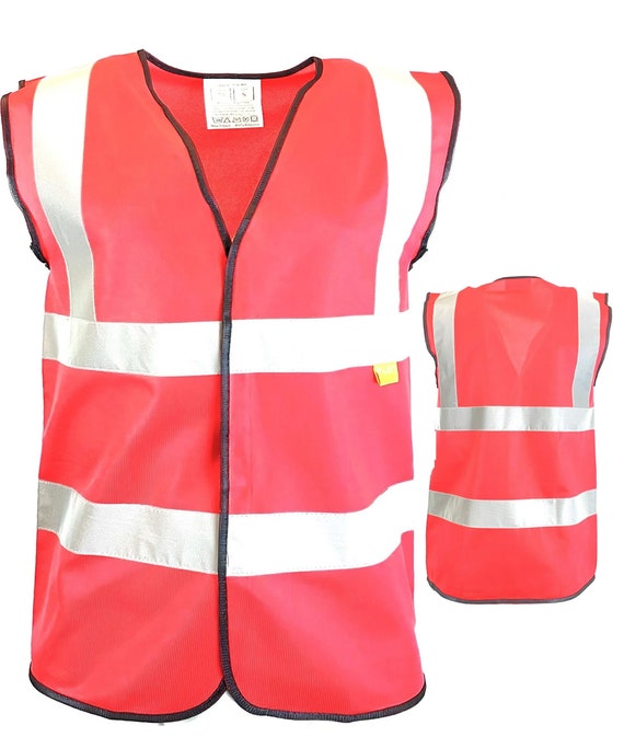 Rote Warnwesten Reflektierende Sicherheitsdruckbare HiViz Vis reflektierende  Westen S M XL 3XL Leere Weste zum Drucken geeignet - .de