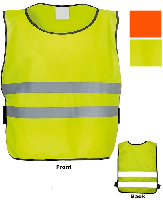 ツ Kinder reflektierende Latz-Sicherheits-Latzwappen-Weste Hallo  Sichtschürze-Personalisierung verfügbar druckbare Orange Sz S M L - .de