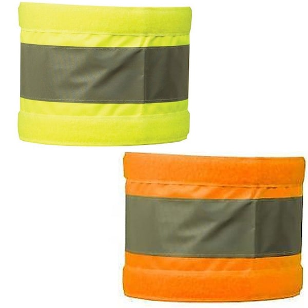 Armband Reflective Yellow or Orange Silver Visibility Strip Hi Vis Safety Arm Band Wide 4" X 18"