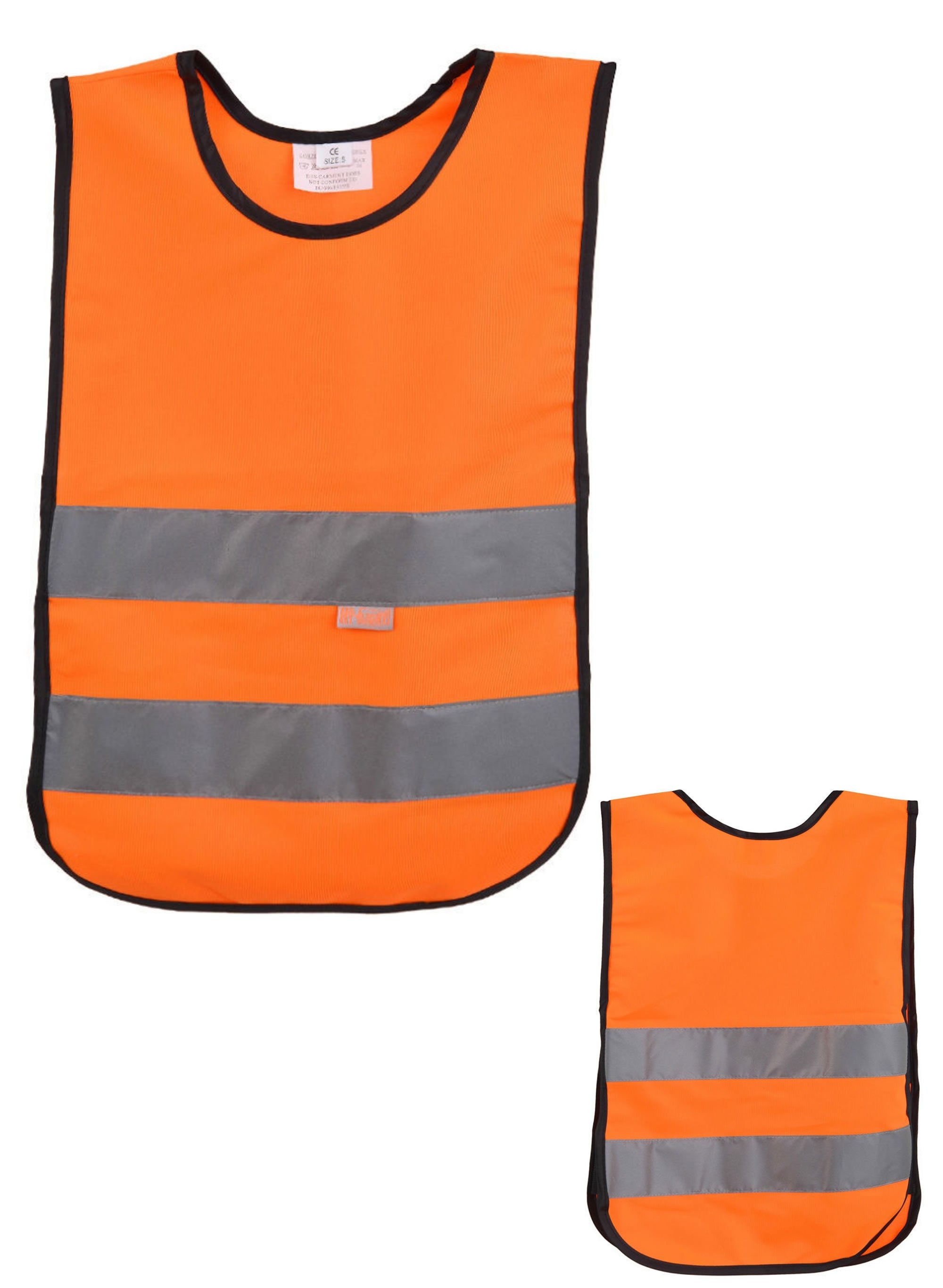 ツ Kinder reflektierende Latz-Sicherheits-Latzwappen-Weste Hallo  Sichtschürze-Personalisierung verfügbar druckbare Orange Sz S M L - .de