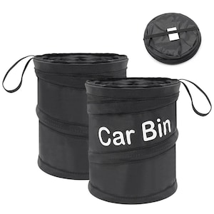 Foldable Black Car Trash Can,Hanging Garbage Bag for Truck, Car Accessories Organizer,Car Trash Bag,Portable storage bag