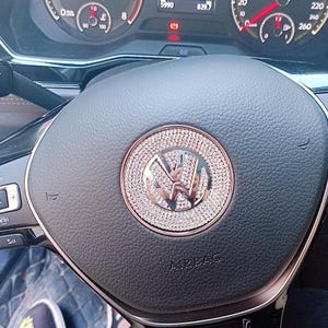 Crystal Volkswagen car Steering wheel  Emblem Cover decal