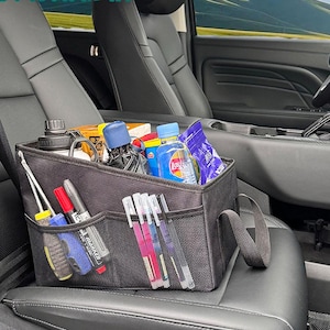 Car Backseat Organizer: Foldable Trunk Storage with Bottle & Phone Holder