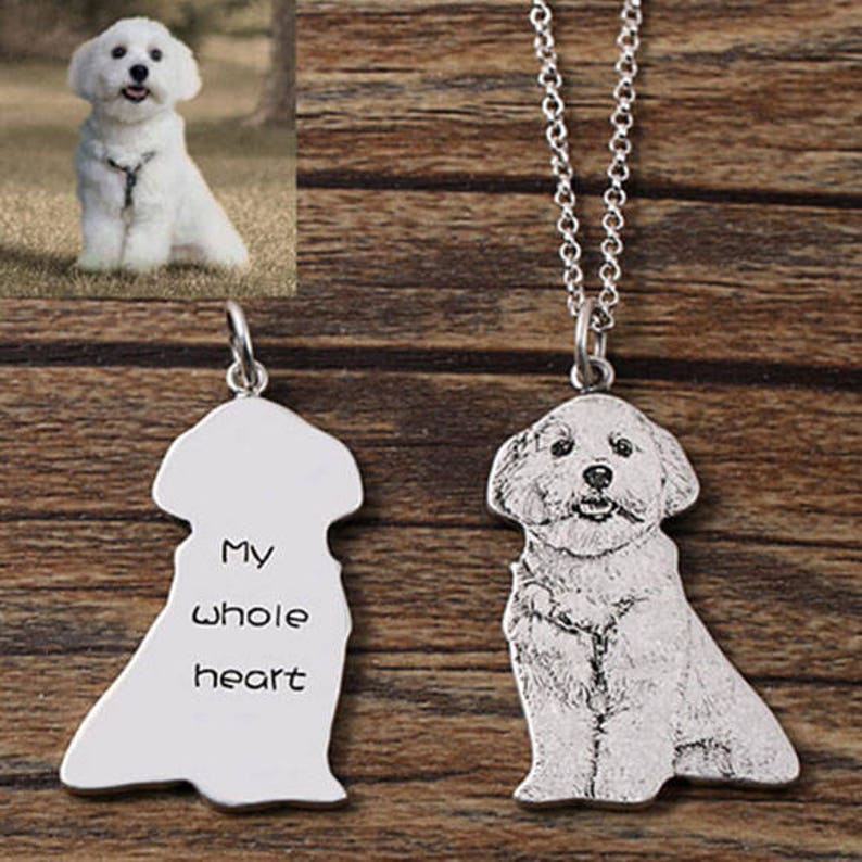 Personalized Pet Necklace, Personalized Photo Necklace, Engrave Photo