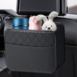 Car Backsea Organizer Pocket,Trunk Storage for Sedans and SUV,Car trash can,leather car storage box, Phone & Bottle Holder,Travel Accessory
