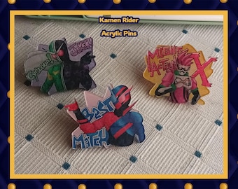 Kamen Rider - Acrylic Pin - Kamen Rider Ex-Aid, Build and W