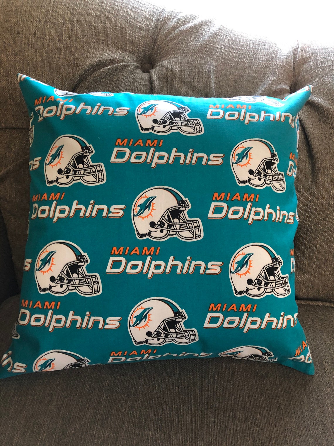 Miami Dolphins Pillow Cover Etsy UK