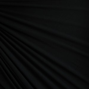 Black Cotton  Solid Knit Jersey Fabric Two Way Stretch Spandex Fabric by the Yard