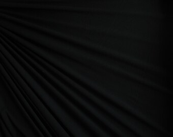 Black Cotton  Solid Knit Jersey Fabric Two Way Stretch Spandex Fabric by the Yard