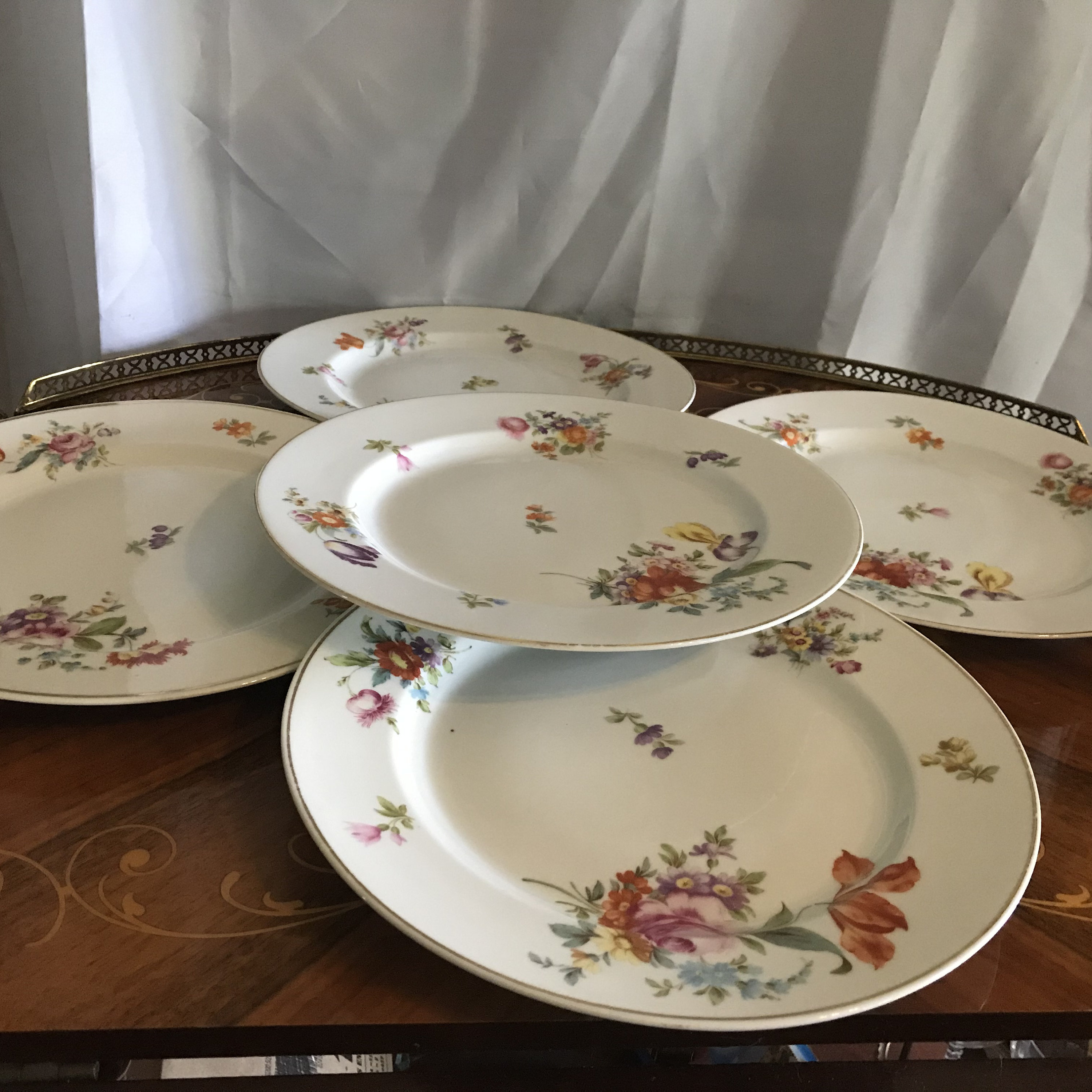 Five Vintage Rosenthal Selb Bavaria Meissen Floral Dinner