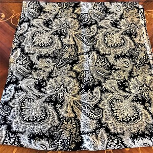 Vintage Women’s Scarf, Club 7 Echo, Head Scarf, Silky Scarf, Multi Colored, White and Black, Paisley Decor, Rectangular