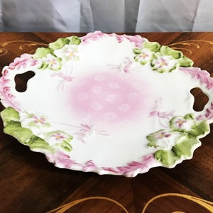 Antique Victorian Hand Painted Plate with Roses, Unmarked on Back, Fine China Plate, Home Decor