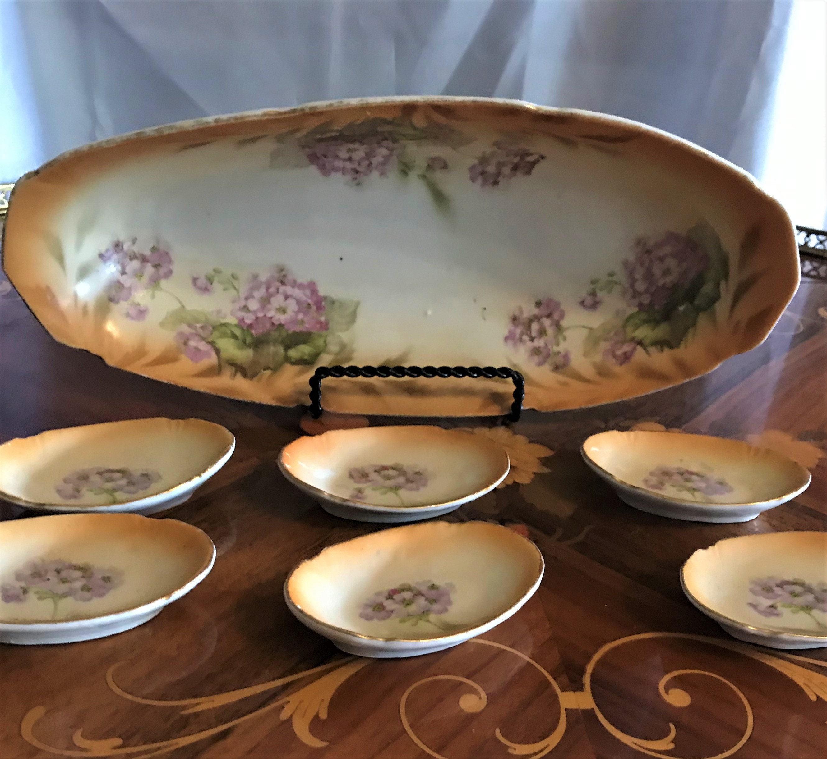 Vintage Leuchtenburg Germany Celery Dish With Floral Salts - Etsy