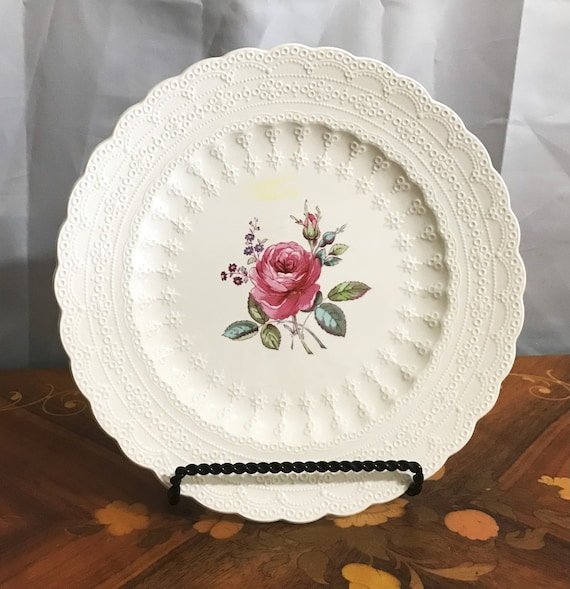 美品♡英国製Spode Billingsley Rose ケーキ皿 20cm 美術品・アンティーク・コレクション 美品♡英国製Spode Billingsley