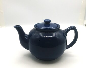 Vintage Navy Blue Teapot with Lid 5" tall without Lid