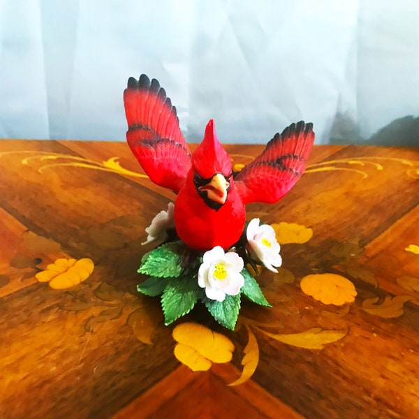 Vintage Lenox Hand Crafted Fine Porcelain Birds, Cardinal